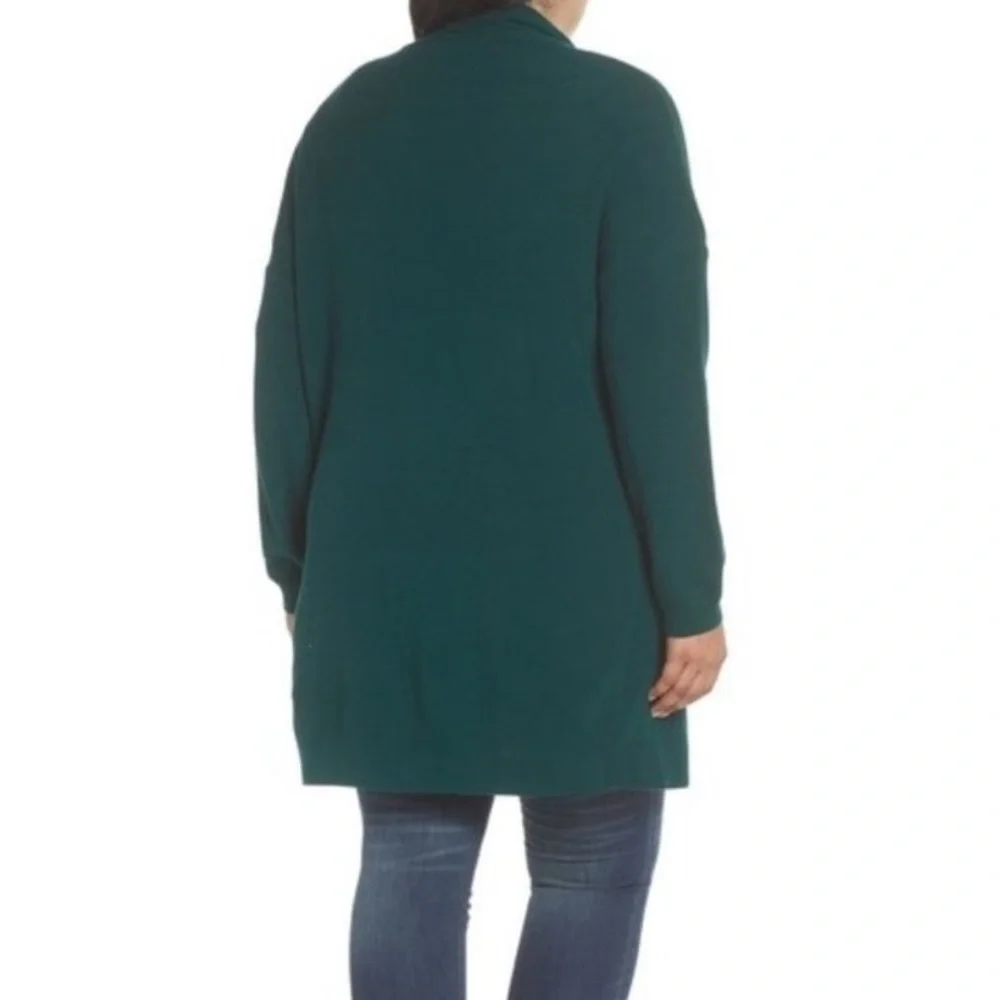 BP Teal Open Front Curved Hem Cardigan Sweater